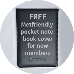 Free Metfriendly pocket note book cover for new members